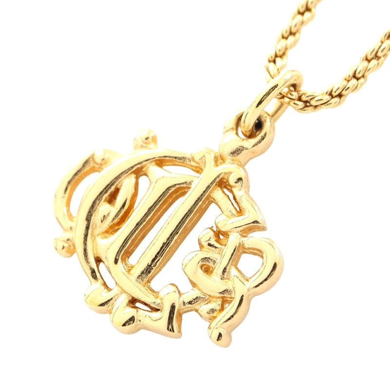 Dior Emblem Logo Necklace Gold Gp Jewelry
